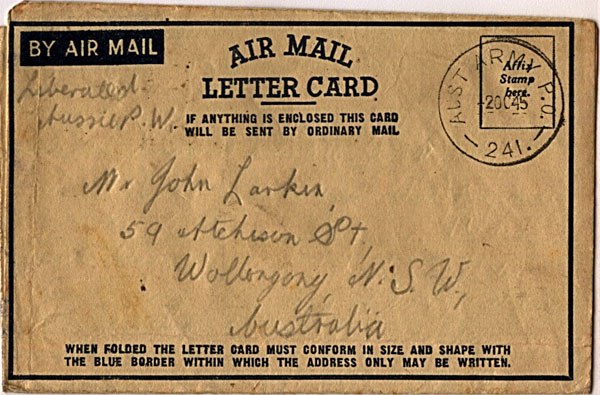 Letter dated October 1st 1945
