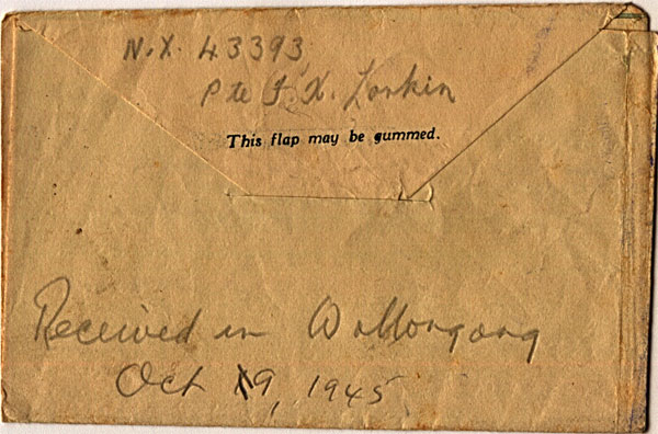 Letter dated October 1st 1945