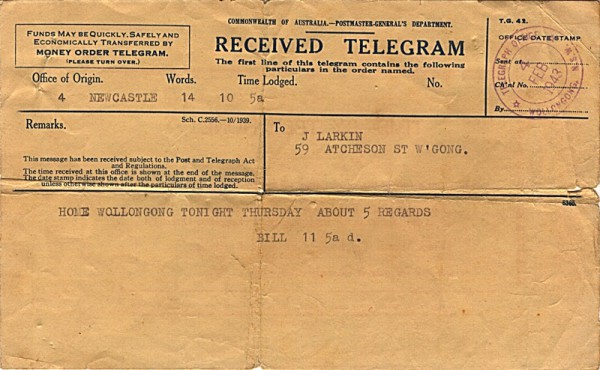 Telegram dated 4th February 1943