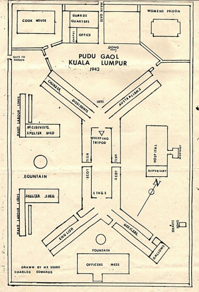 Map of Pudu Gaol, Kuala Lumpur